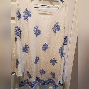 Pink Owl bohemian  sz large   dress super flared sleeves